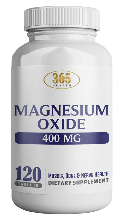 Magnesium 400mg [High Potency] Supplement – Magnesium Oxide for Immune Support, Muscle Recovery, Leg Cramps and Relaxation 120 Tablets-USA Made HEALTH LFEBuy Supplements Australia