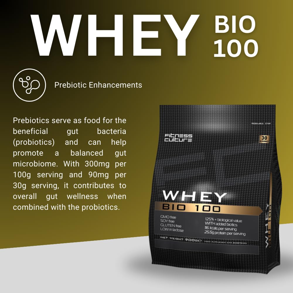 Fitness Culture Whey Bio 100 Whey Protein Powder with Pre and Pro Biotics Raspberry Flavour My StoreBuy Supplements Australia
