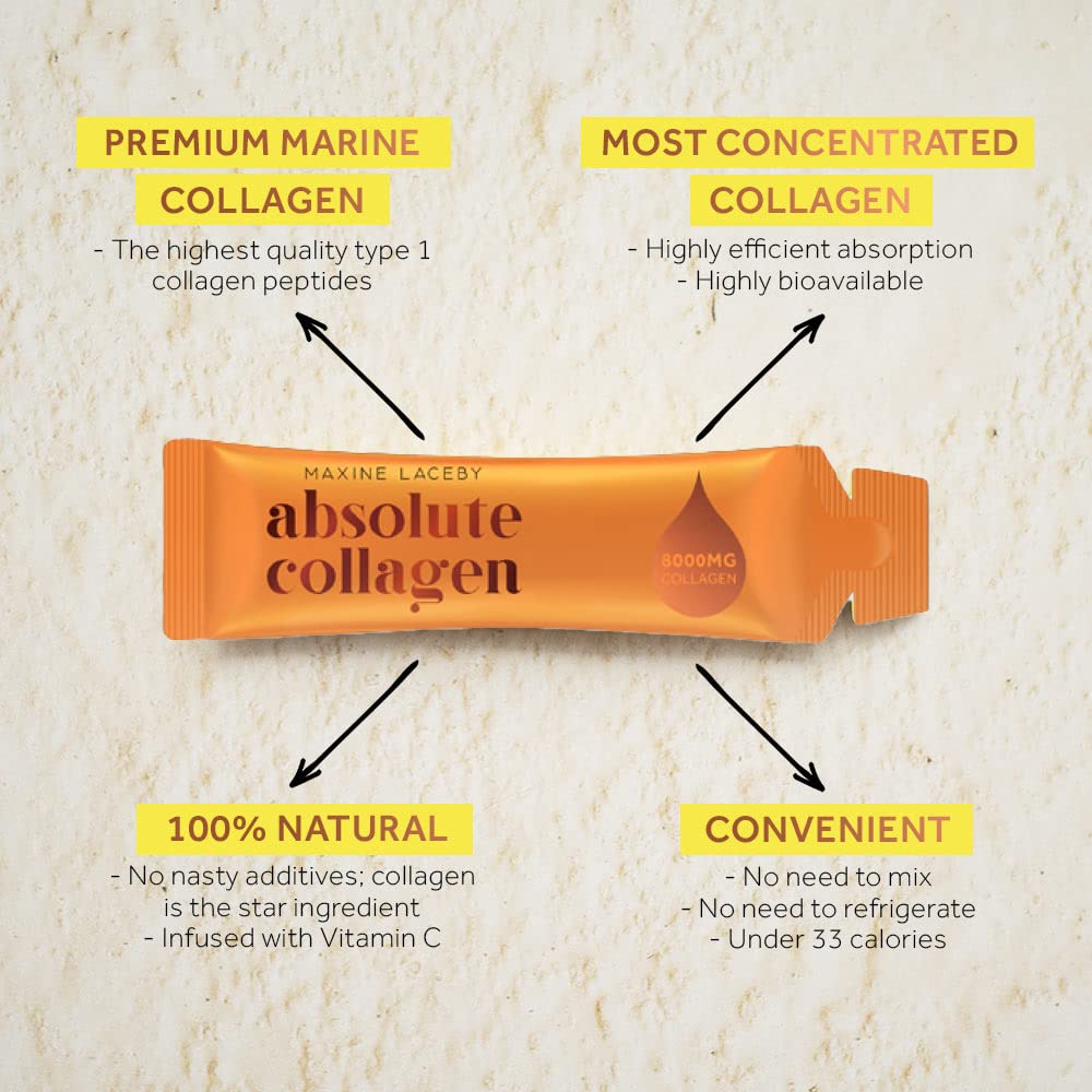 Absolute Collagen Marine Liquid Collagen Supplement for Women - 8000mg Collagen in Each Sachet Absolute CollagenBuy Supplements Australia