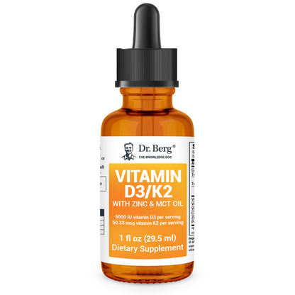 Dr. Berg Liquid Vitamin D3 & K2 Supplement - For Bone, Teeth, Mood & Immune Health Dr. Berg NutritionalsBuy Supplements Australia