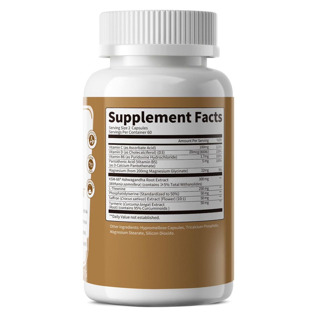 10-IN-1 Cortisol Supplements w/ KSM-66® Ashwagandha 300mg + L-Theanine 250mg, Magnesium Glycinate, Saffron, Phosphatidylserine, Turmeric & Vitamin C D3 B6 B5, For Women Men, 120 Capsules 60-Day Supply LukareeBuy Supplements Australia