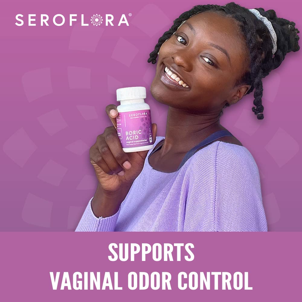 Seroflora Boric Acid Vaginal Suppositories 600mg – 30 Count with 7 Applicators for Odor Control & pH Balance Feminine Hygiene Support, Natural Intimate Care, Made in USA SEROVERABuy Supplements Australia