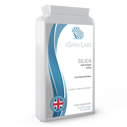 Silica 225mg – 90 Capsules - A Potent Highly Bioavailable Form - Naturally Sourced from Bamboo Extract - One-A-Day Vegan Capsules to Support Healthy Hair, Nails and Skin - Made in The UK Xspan LabsBuy Supplements Australia