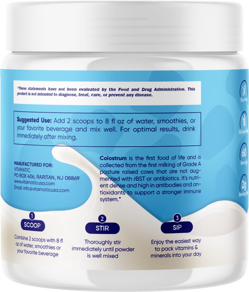 Vitamatic Bovine Colostrum Powder - 50% Highest IgG - Supplement for Gut Health VitamaticBuy Supplements Australia