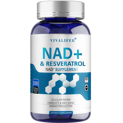 DQQI NMN Supplement Alternative 1500 mg - 120 Capsules (40 Day Supply) High Purity NAD+ & Resveratrol for Anti-Aging, Antioxidant Support, Energy & Focus Boost DQQIBuy Supplements Australia