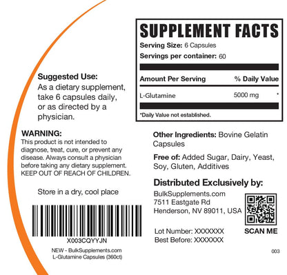 BULKSUPPLEMENTS.COM L-Glutamine Capsules - Glutamine Supplement, L Glutamine BULKSUPPLEMENTS.COMBuy Supplements Australia