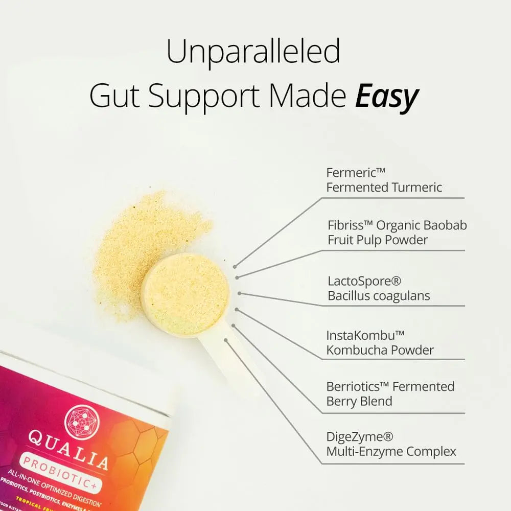 Qualia Probiotic - 28 Science-Backed Spore Probiotics, Prebiotics, and Postbiotics. Total Gut Support. Soothes Digestive discomfort. Ethically sourced. Promotes Akkermansia Growth. 1 Month Supply QUALIA LIFE SCIENCESBuy Supplements Australia