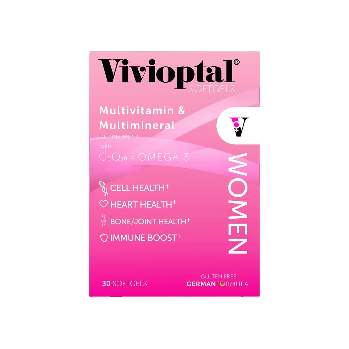 Vivioptal Women, 30 Capsules, CoQ10 & Omega-3, Multivitamin & Multimineral, Gluten Free, German Formula Vivioptal VitaminsBuy Supplements Australia