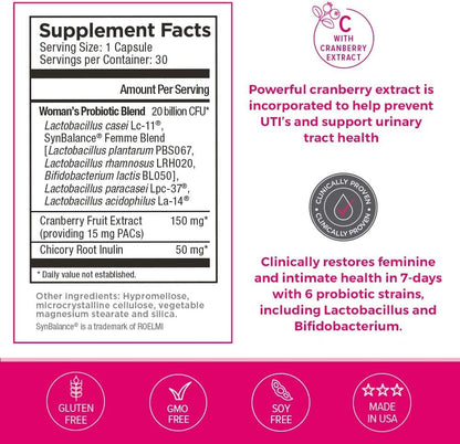 2 Pack Omax Prebiotics & Probiotics for Women, pH Balance, Vaginal Health, Urinary Tract, Yeast Omax3Buy Supplements Australia