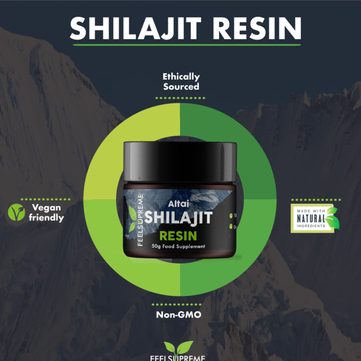 Natural Black Altai Shilajit Resin Large (50g) Pot | 100% Pure Additive Free | 80 Trace Feel SupremeBuy Supplements Australia