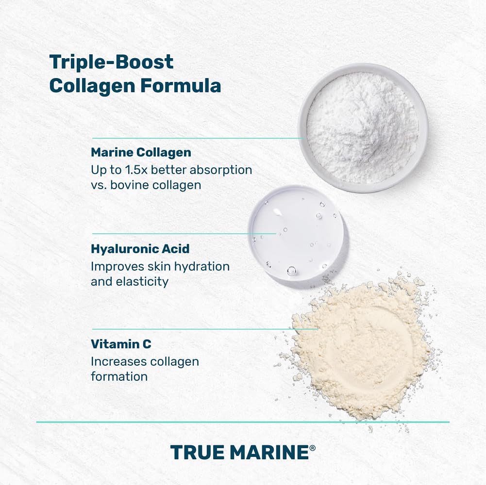 TRUE MARINE Collagen Capsules - 2,400mg of Marine Collagen with Hyaluronic Acid & Vitamin C - Skin, Hair, Nails & Joint Support TRUE MARINEBuy Supplements Australia