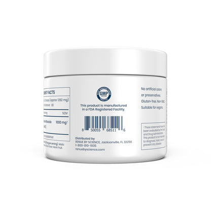 Renue By Science Nicotinamide Riboside | 1000mg Nicotinamide Powder - High Strength NR NAD Powder Sublingual Citrus Burst Flavor | Manufactured in The USA & Third-Party Tested | 60 Servings Renue By ScienceBuy Supplements Australia