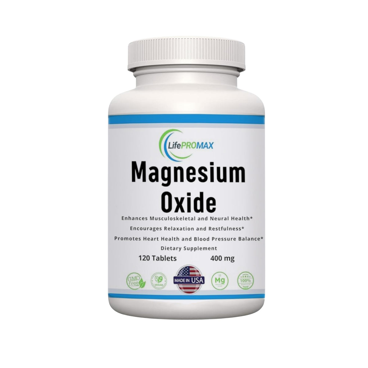 Magnesium 400mg [High Potency] Supplement – Magnesium Oxide for Immune Support, Muscle Recovery, Leg Cramps and Relaxation 120 Tablets LifePROMAXBuy Supplements Australia