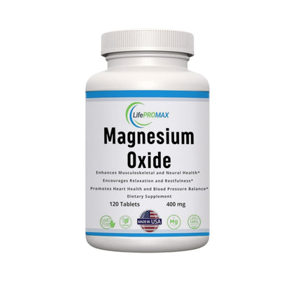Magnesium 400mg [High Potency] Supplement – Magnesium Oxide for Immune Support, Muscle Recovery, Leg Cramps and Relaxation 120 Tablets LifePROMAXBuy Supplements Australia