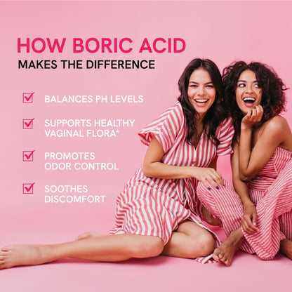 Boric Acid Suppositories for Women | 600mg | for pH Balance, Vaginal Odor & Itching | Feminine Hygiene SMNutritionBuy Supplements Australia