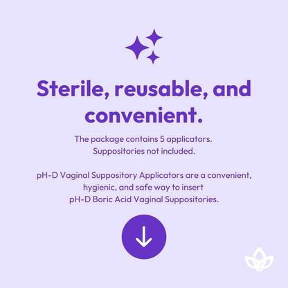 pH-D Feminine Health - Vaginal Suppository Applicators, Ideal for Boric Acid Suppositories, Reusable, Fits Most Vaginal Suppositories, Made in The USA - 5 Count… pH-D Feminine Health SupportBuy Supplements Australia