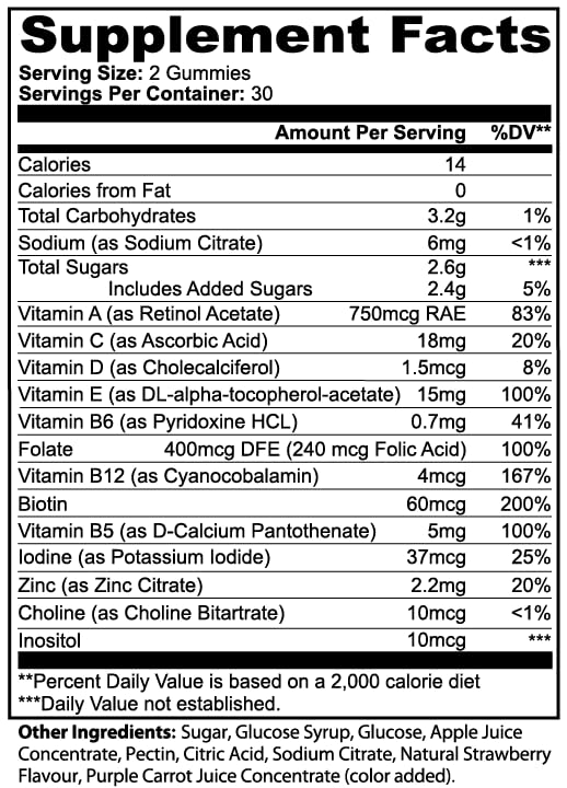 ZMZM LABS Multivitamin Gummies – Strawberry Flavor, 60 Gummies, Vegan, Gelatin-Free, Halal-Friendly Daily Vitamin Supplement ZMZM LABSBuy Supplements Australia