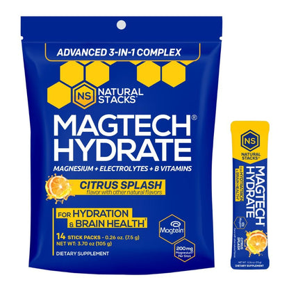NATURAL STACKS Creatine Monohydrate & Magtech Hydrate Bundle - 2500mg Creatine + 200mg Elemental Magnesium Per Serving - Supports Hydration, Brain Health & Endurance - 44 Total Servings NATURAL STACKSBuy Supplements Australia