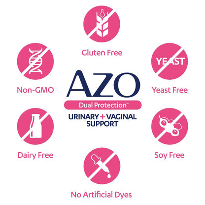 AZO Dual Protection | Urinary + Vaginal Support* | Prebiotic Plus Clinically Proven Women AZOBuy Supplements Australia