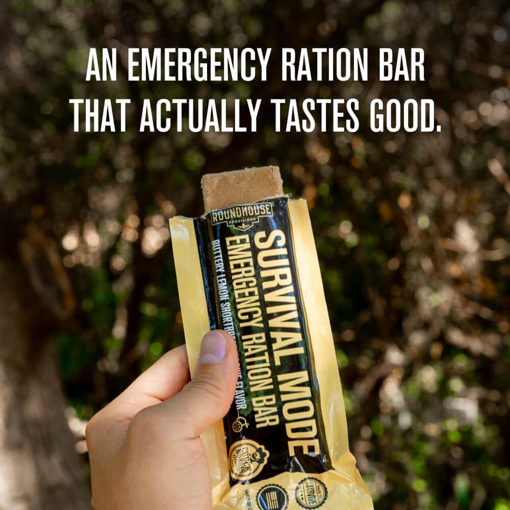 Roundhouse Provisions by Chuck Norris Emergency Food Bars - High Calorie Lemon Shortbread, 14 Vitamins & Minerals - Whole Grain Sorghum, 5-Year Shelf Life - Survival Rations for Crisis & Adventure ROUNDHOUSE PROVISIONBuy Supplements Australia