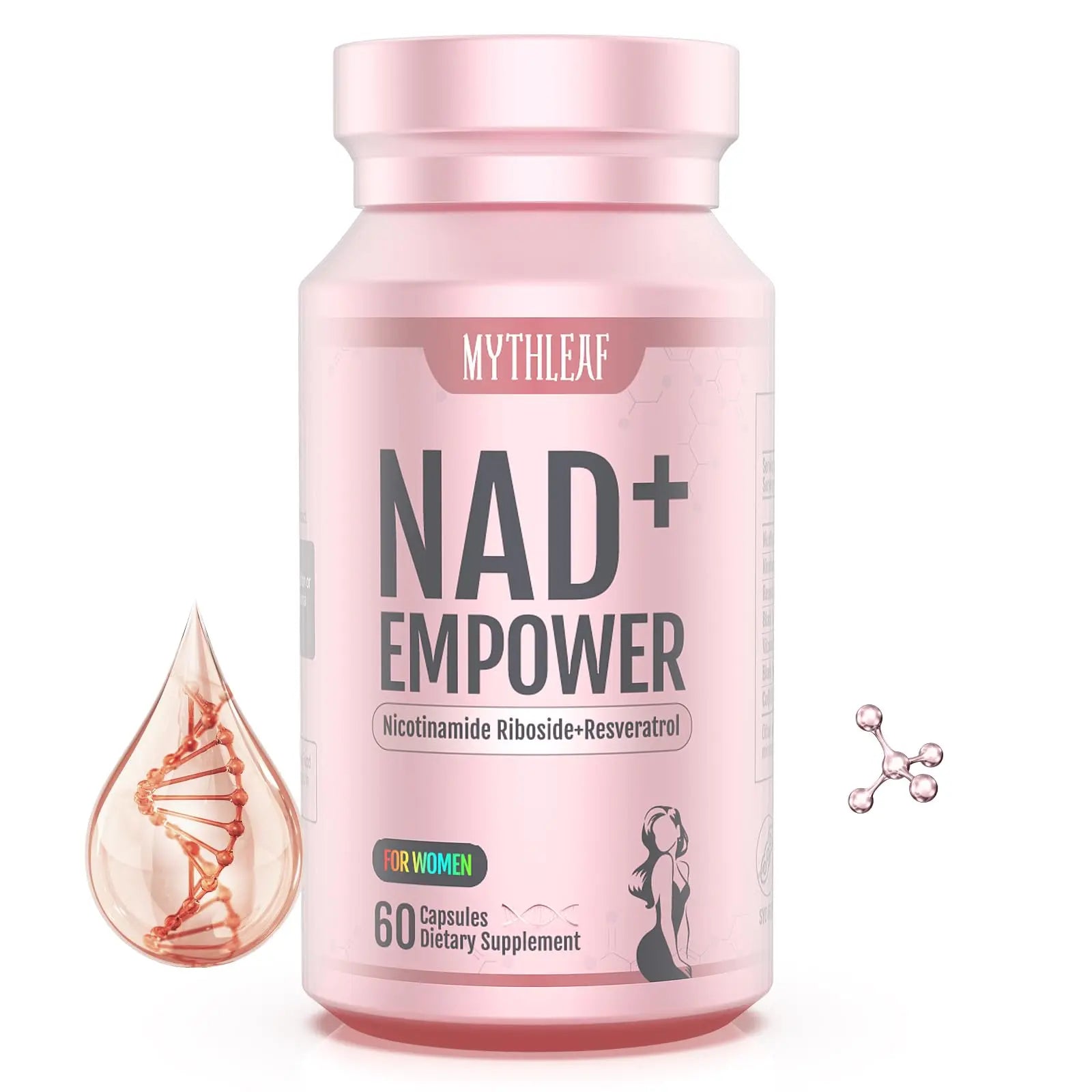 MythLeaf Exclusive NAD+ Supplement for Women,NMN Alternative with Resveratrol, CoQ10,Black Cohosh, Vitamin E for Cellular Health,Enhance Energy, Balance Mood, 60 Capsules,30 Day Supply MythLeafBuy Supplements Australia