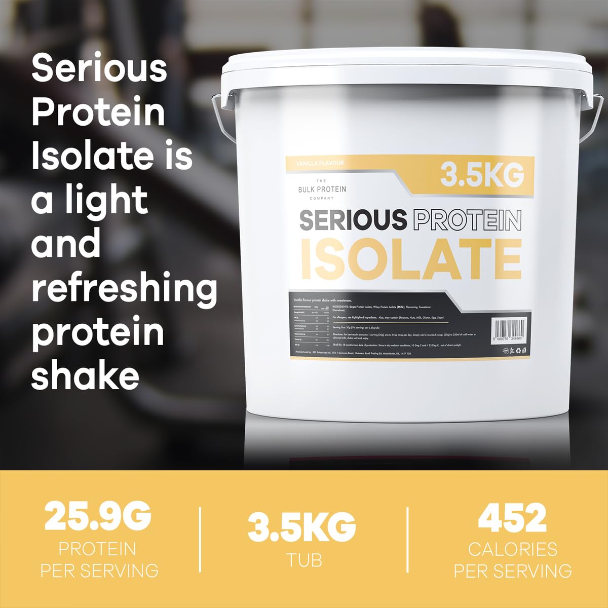 The Bulk Protein Company, Serious Protein Isolate – 3.5kg – Whey Protein Iso The Bulk Protein CompanyBuy Supplements Australia