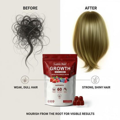Lumin Hair Growth Gummies for Black Women, 60 Vegan Gummies, Daily Hair Nourishment with Biotin, Collagen & Botanical Extracts, Supports Healthy Hair Growth & Strength Lumin HairBuy Supplements Australia