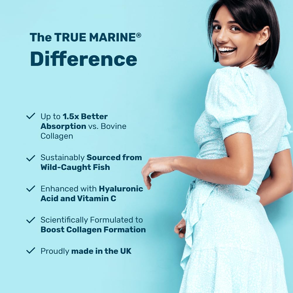TRUE MARINE Collagen Capsules - 2,400mg of Marine Collagen with Hyaluronic Acid & Vitamin C - Skin, Hair, Nails & Joint Support TRUE MARINEBuy Supplements Australia