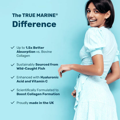 TRUE MARINE Collagen Capsules - 2,400mg of Marine Collagen with Hyaluronic Acid & Vitamin C - Skin, Hair, Nails & Joint Support TRUE MARINEBuy Supplements Australia