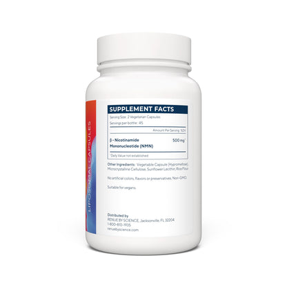 Renue By Science NMN Supplement | 90 Liposomal NMN Capsules - 250mg NMN Nicotinamide Mononucleotide per Serving | Bioavailable Formula for Increased Absorption | Manufactured in The USA Renue By ScienceBuy Supplements Australia