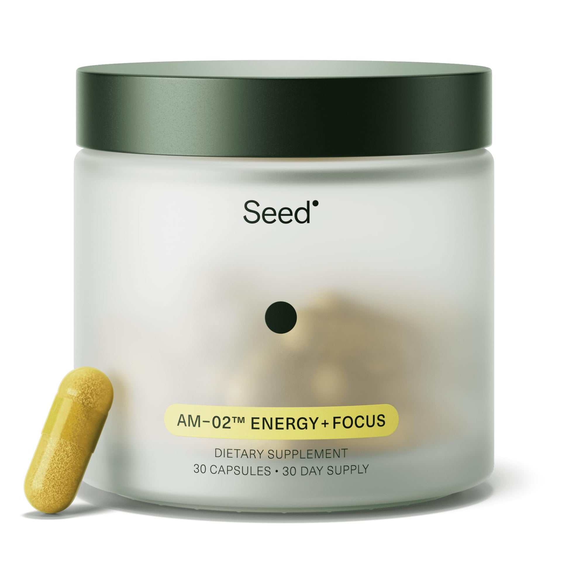 Seed AM-02 Energy + Focus - Daily Nootropic Supplement for Women & Men - Fast-Acting & Sustained Energy for Up to 6 Hours - Caffeine-Free Vegan & Shelf-Stable - 30 Capsules (30-Day Supply) Seed buy supplements Au