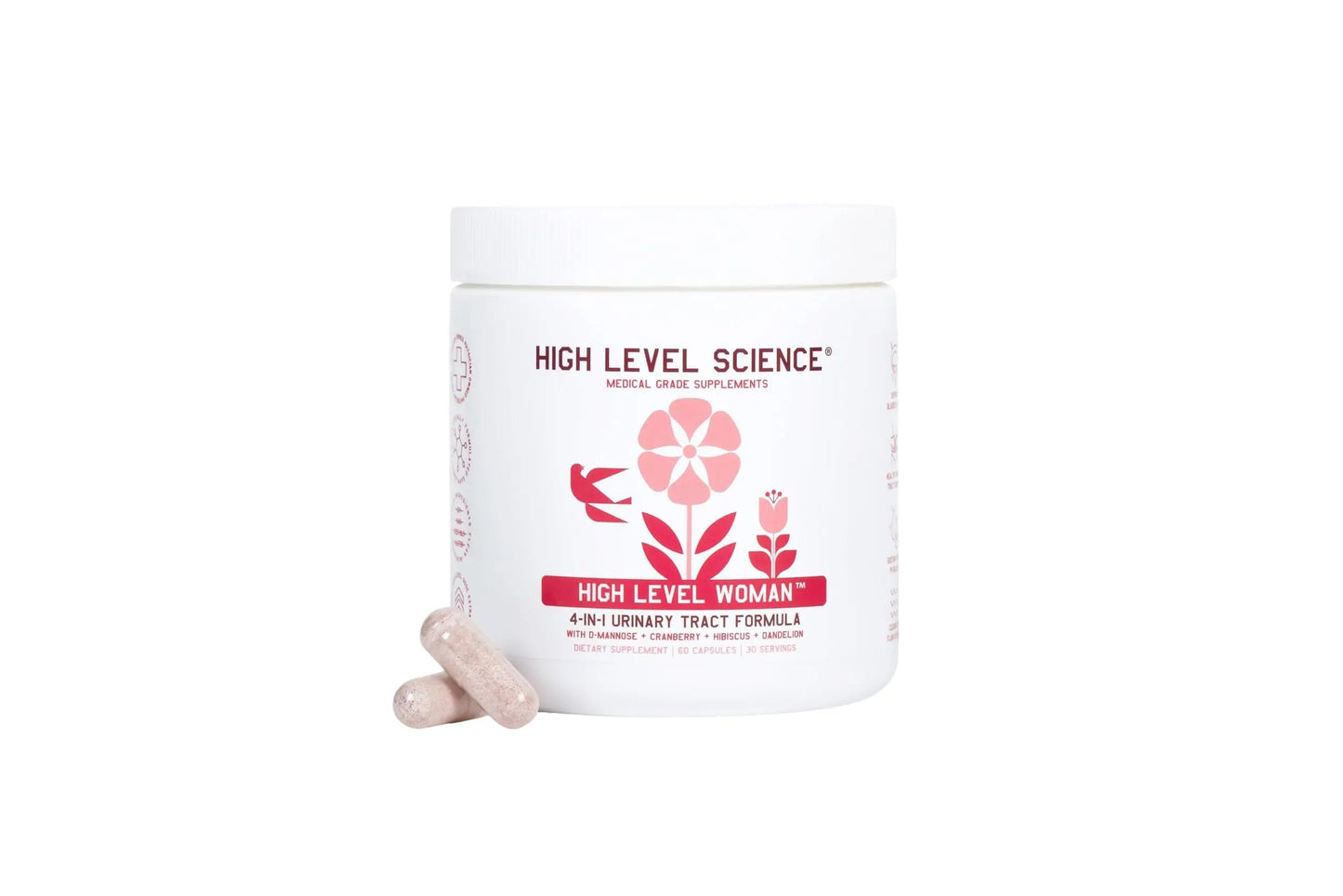 High Level D-Mannose 1000mg, Urinary Tract & Bladder Health Support, D Mannose Supplements for Women, Cranberry, Hibiscus & Dandelion, Utri Cleanse, 60 Capsules, Vegetarian, Gluten Free High LevelBuy Supplements Australia