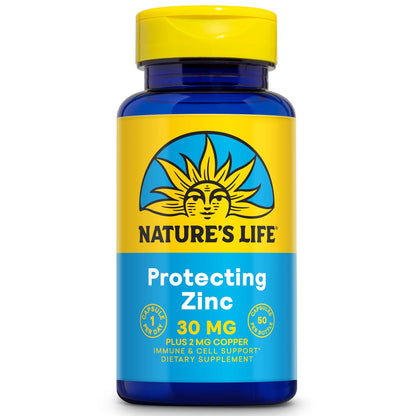Nature's Life Zinc Picolinate 30mg Plus 2mg of Copper - Chelated Zinc Supplement for Immune, Cardiovascular, Skin, Cellular Function, and Muscle Support - 60-Day Guarantee - 50 Servings, 50 Capsules Nature's LifeBuy Supplements Australia