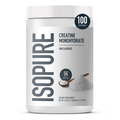 Isopure 100% Pure Creatine Monohydrate Powder, Sugar Free, Unflavored, 5g Creatine Monohydrate Per Serving, 1.1 Lbs, Isopure canada supplements