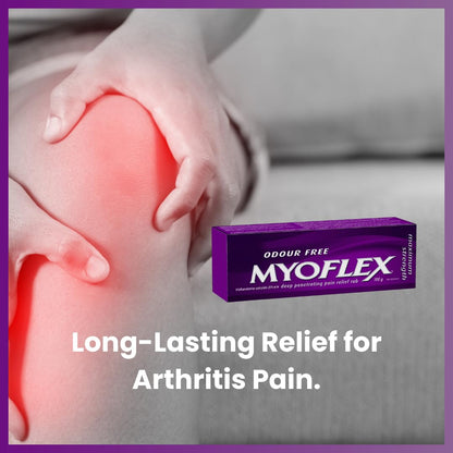 Myoflex Pain Relief Rub | Odourless | Provides Deep Penetrating Relief of Muscle Soreness & Joint Pain | Menthol Free | Stain Free | Non-Greasy | Great for Ages 2+ | 100 Grams (Maximum Strength) MyoflexBuy Supplements Australia