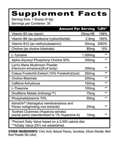Underground Bio Labs Panda Supps Focus Super Nootropic 3.0, Energy, Clarity, Mood,Creativity,Vision, 300MG Alpha GPC,1.5G L-Tyrosine, Lions Mane, AstraGin™ (30 Servings) (Pink Lemonade 3.0) Underground Bio LabsBuy Supplements Australia