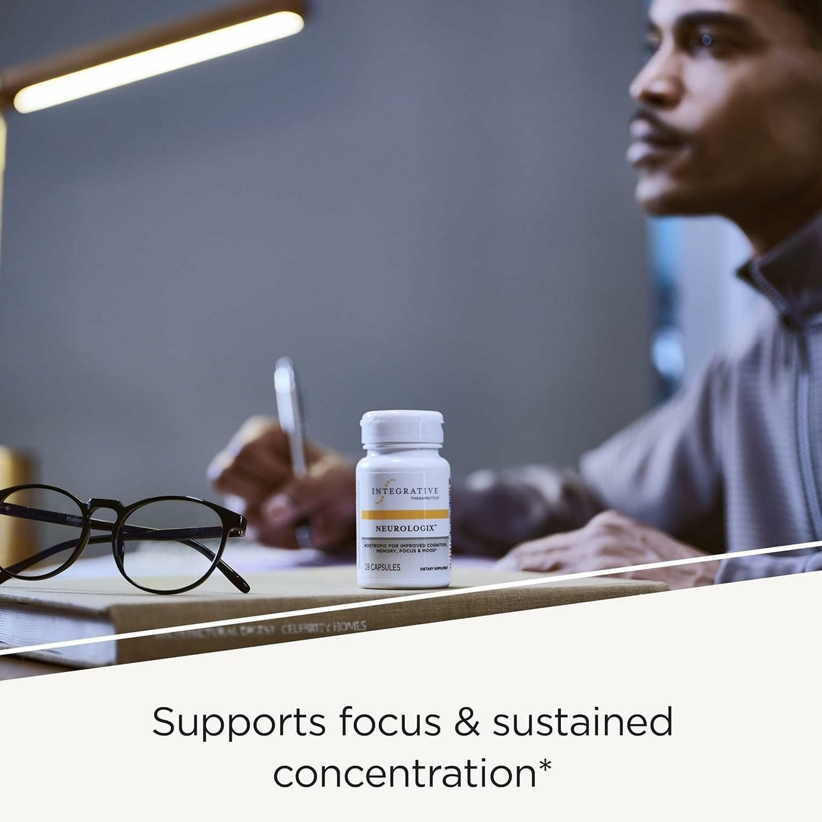 Integrative Therapeutics Neurologix - Brain Health Supplement* - Non-Stimulant Nootropic Supplement for Focus* - Memory Support* - Vegan, Gluten-Free & Dairy-Free - 120 Capsules (60 Servings) Integrative TherapeuticsBuy Supplements Australia
