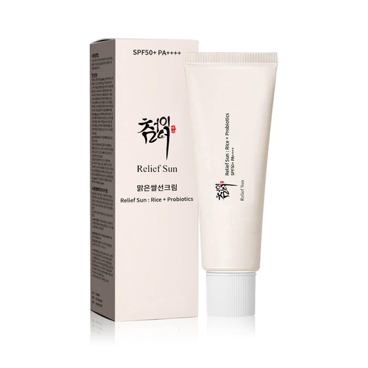 Relief Sun Organic Korean sunscreen SPF50+, PA++++ Riceand Probiotics | Korean Skin Care