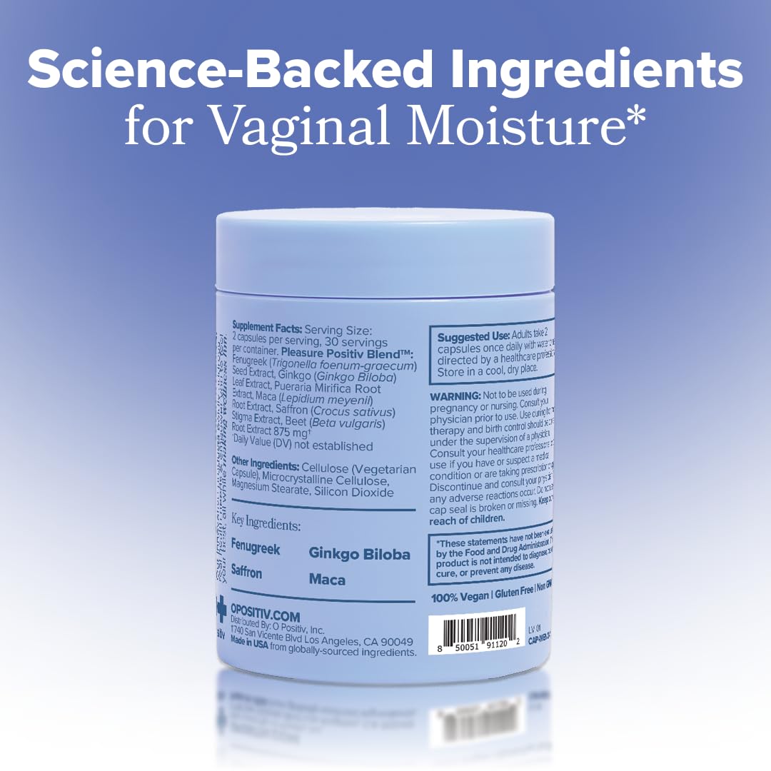 MENO Vaginal Moisture Support Capsules – OBGYN-Formulated to Support Healthy Vaginal Moisture, Mood & Relaxation – Hormone-Free Supplements with Maca Root & Fenugreek Seed Extract – 30 Servings O PositivBuy Supplements Australia