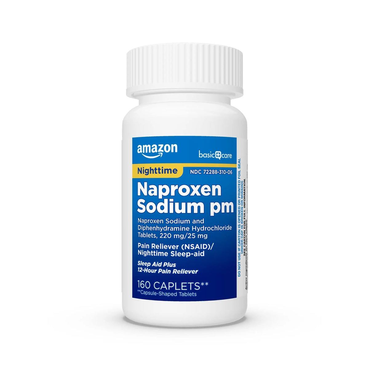 Amazon Basic Care All Night Pain Relief PM, Naproxen Sodium 220 mg/Diphenhydramine Hydrochloride 25 mg Tablets, Pain Reliever/Nighttime Sleep-Aid, 160 Count Amazon Basic CareBuy Supplements Australia