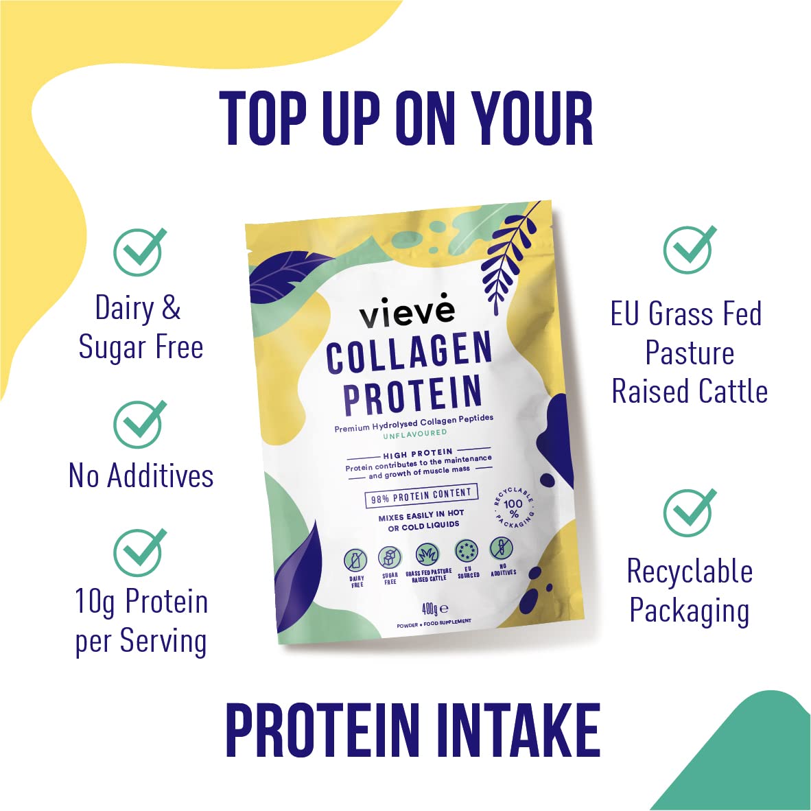 Vieve Collagen Protein Powder - Hydrolysed Bovine Peptides - Diet Support Supplement for Skin, Hair, Nail VieveBuy Supplements Australia