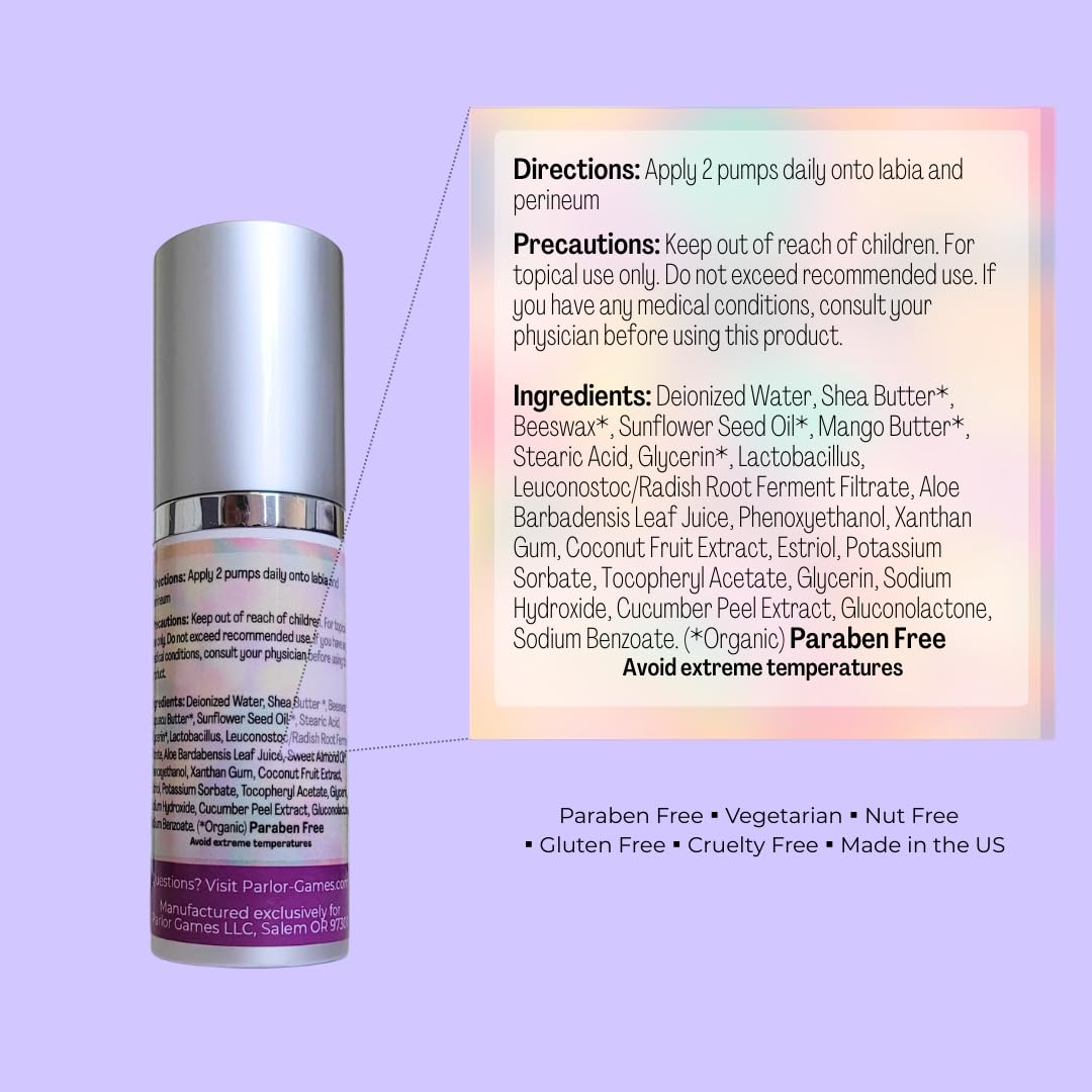 Silky Peach Cream by Parlor Games – Bioidentical Estriol Cream for Women – Menopause Relief for Vaginal Dryness & Vulva Itch – 30ml Bottle (2 Month Supply) Parlor GamesBuy Supplements Australia