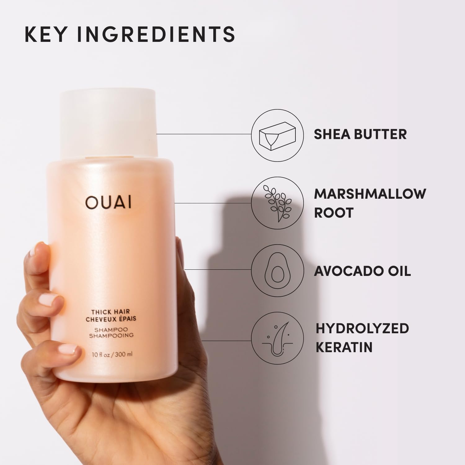 OUAI Thick Shampoo Refill - Moisturizing Shampoo with Keratin, Marshmallow Root, Shea Butter & Avocado Oil for Thick Hair - Strengthens & Hydrates - Paraben, Phthalate & Sulfate Free (32 Fl Oz) OUAIBuy Supplements Australia