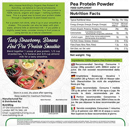 Award Winning Vegan Pea Protein Powder - Organic & Pure - Canadian Peas - No Soy, No Gluten NutriZingBuy Supplements Australia