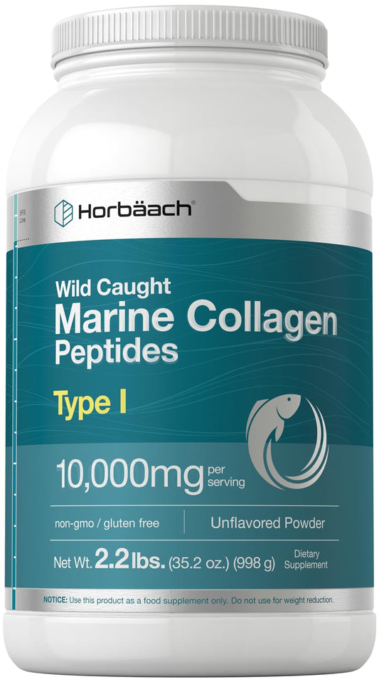 Horbäach Marine Collagen Peptides Powder 2.2 lb | for Skin, Hair, and Nails | Type I Hydrolyzed Fish Collagen | Unflavored | Keto, Paleo, Non-GMO, Gluten Free Supplement Horbäach buy supplements Au