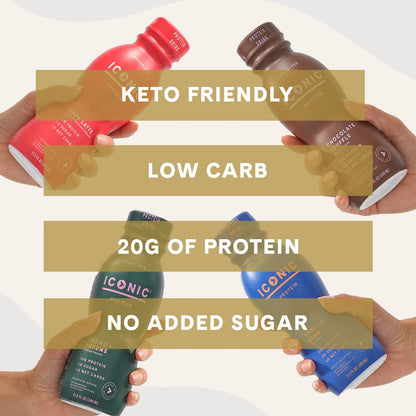 Iconic Protein Drinks, Chocolate Truffle (12 Pack) - Sugar Free & Low Carb - 20g Grass Fed Protein - Lactose Free, Gluten Free, Non-GMO, Kosher - Keto Friendly Protein Shakes ICONIC buy supplements Au
