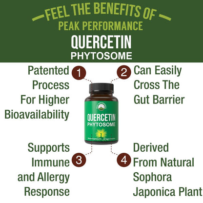 Peak Performance Ultra Pure Quercetin Phytosome Vegan Capsules - Rich Sophora Japonica Extract for Max Absorption Now. Quercetin 250mg Supplement Capsules. Made in USA Peak PerformanceBuy Supplements Australia