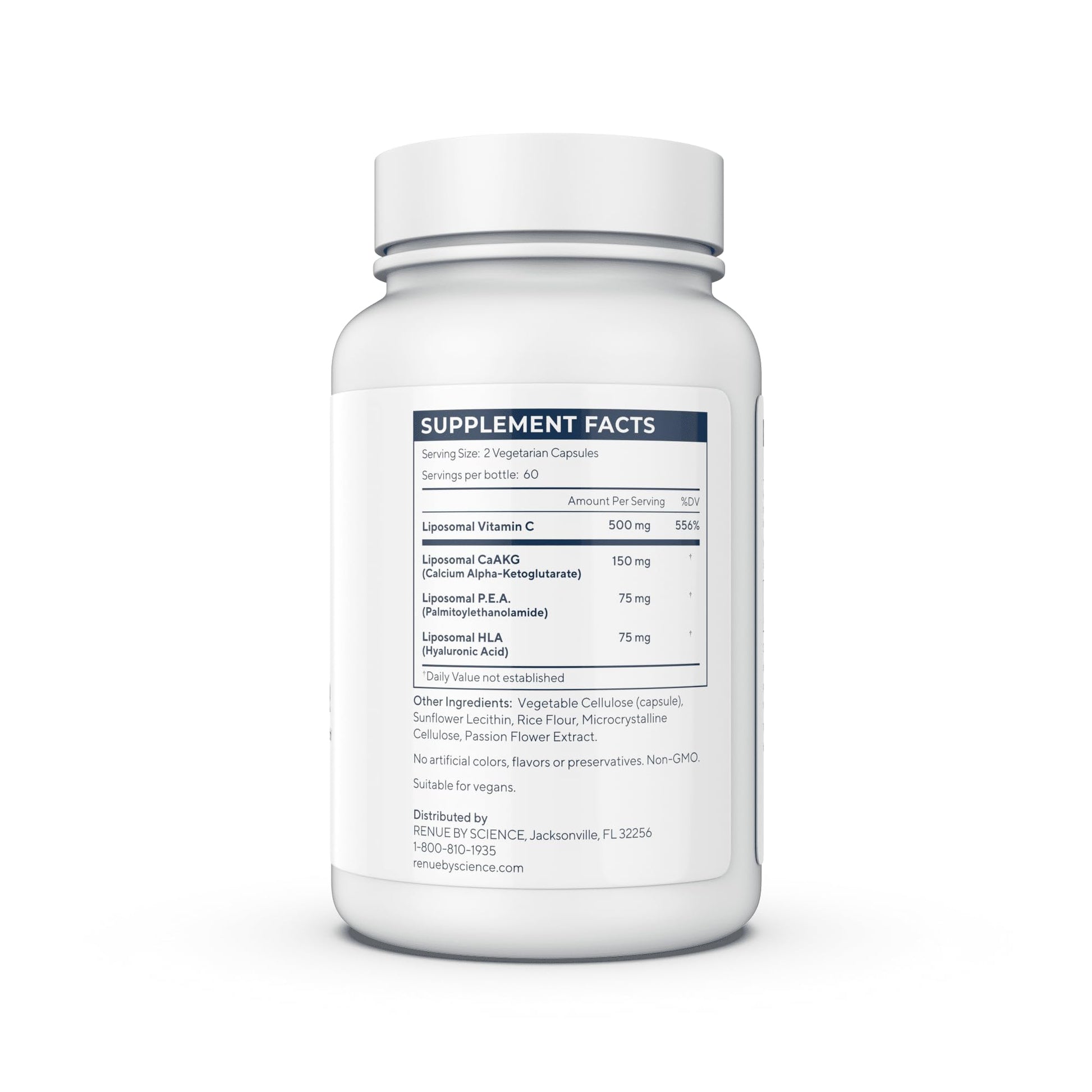 Renue By Science Shield | Liposomal Vitamin C CaAKG P.E.A Hyaluronic Acid Supplement | 120 Capsules with Vitamin C (500mg) CA AKG (150mg) Palmitoylethanolamide (75mg) HLA (75mg) | Made in The USA Renue By ScienceBuy Supplements Australia