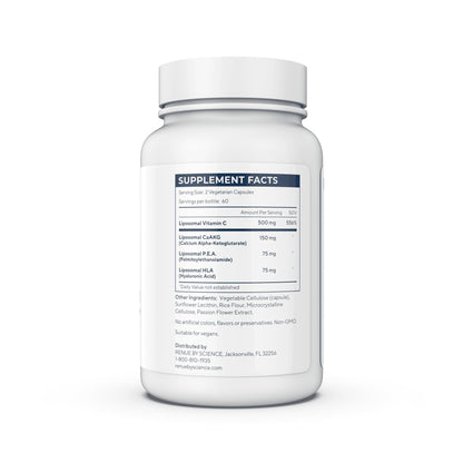 Renue By Science Shield | Liposomal Vitamin C CaAKG P.E.A Hyaluronic Acid Supplement | 120 Capsules with Vitamin C (500mg) CA AKG (150mg) Palmitoylethanolamide (75mg) HLA (75mg) | Made in The USA Renue By ScienceBuy Supplements Australia