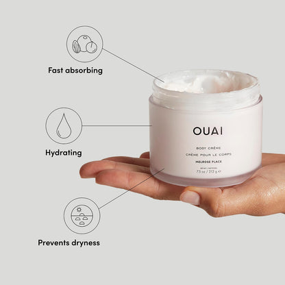 OUAI Body Cream, Melrose Place - Hydrating Whipped Body Cream with Cupuaçu Butter, Coconut Oil and Squalane - Softens Skin and Delivers Healthy-Looking Glow - Sulfate Free Skin Care (7.5 Oz) OUAIBuy Supplements Australia